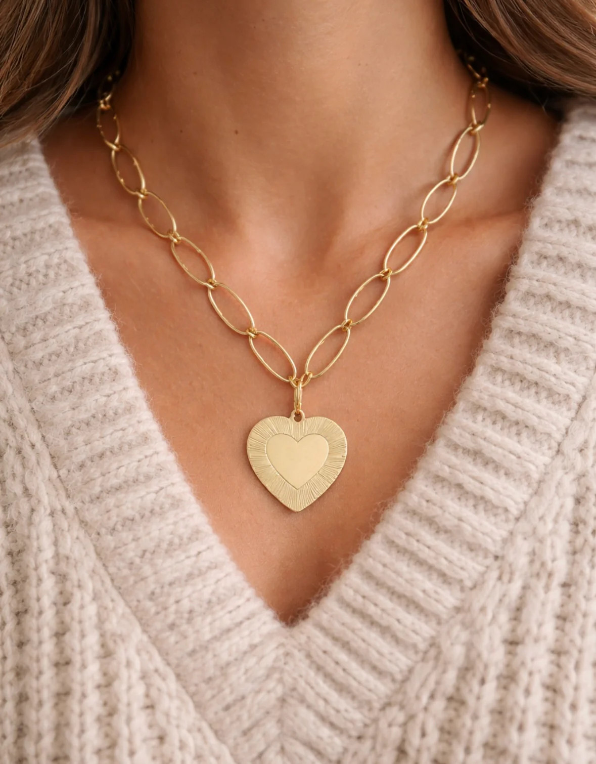 Golden Heirloom Heart Necklace | Erin McDermott Jewelry