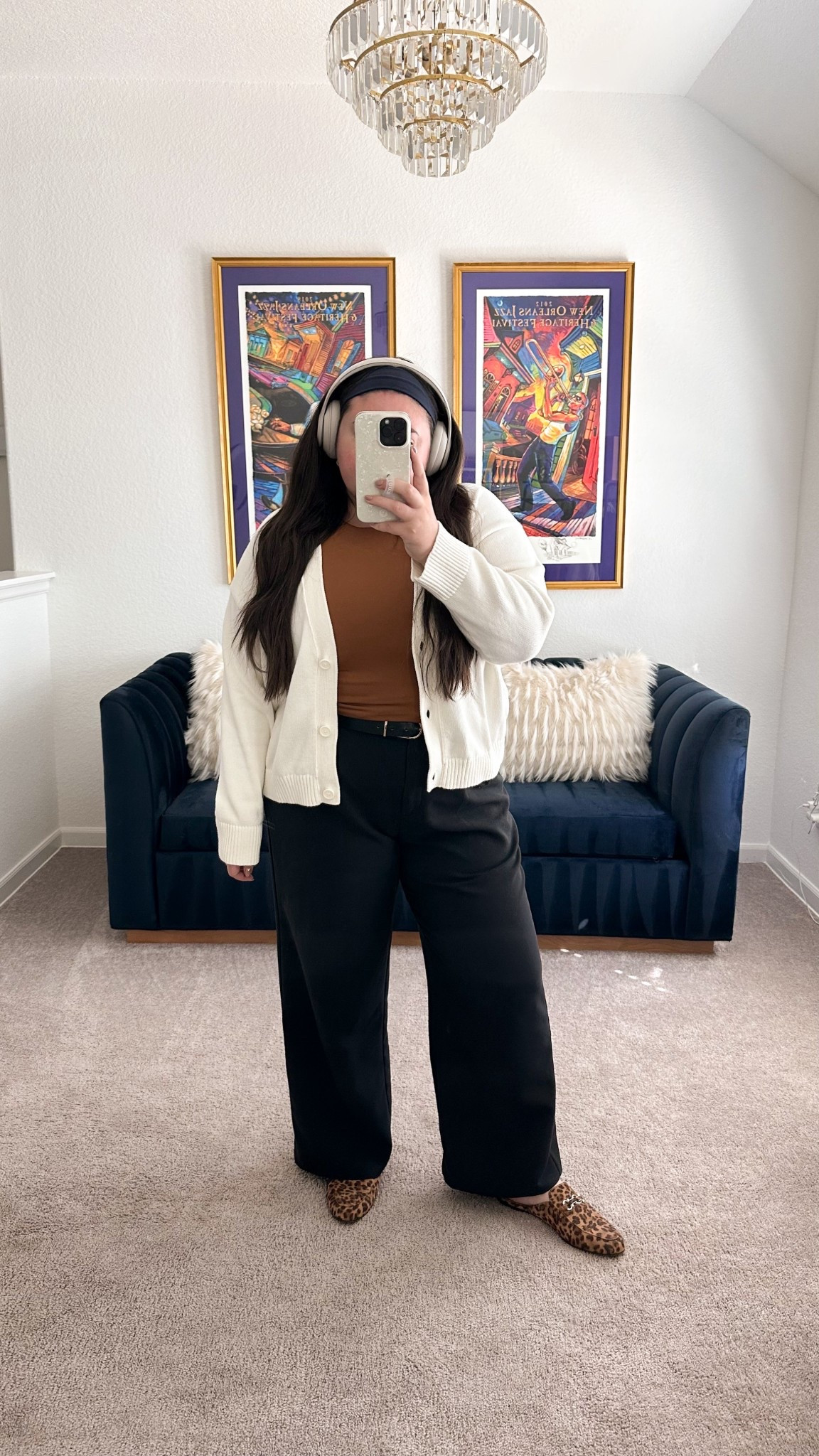 Workwear. Fall workwear. Fall work outfit. Cardigan. Cropped cardigan. Work pants. Leopard mules. Leopard workwear 

#LTKShoeCrush #LTKWorkwear #LTKSeasonal