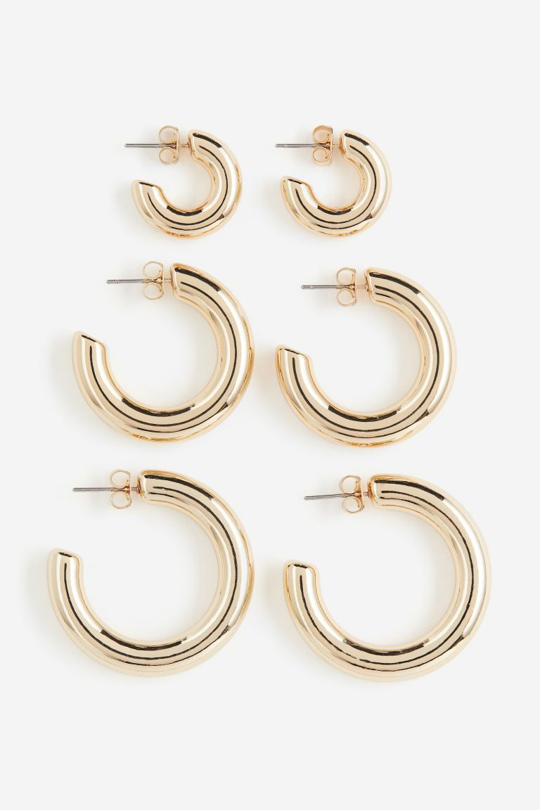3 Paar Runde Ohrringe - Goldfarben - Ladies | H&M AT | H&M (DE, AT, CH, NL, FI)