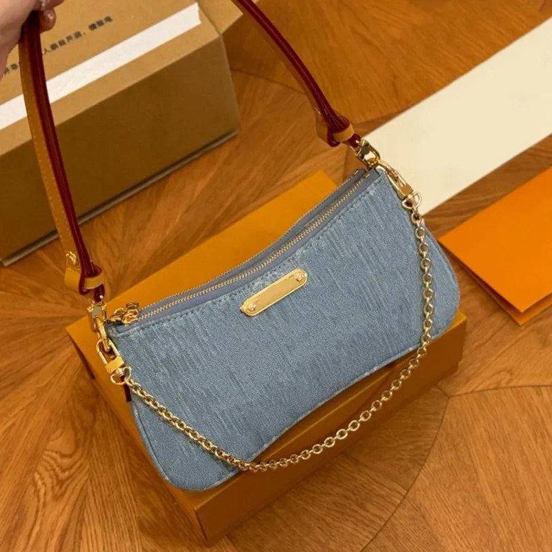 Denim Designer Shoulder Bags Women's Handbags Totes Leather Trim Casual Chain on The Wallets Fash... | DHGate