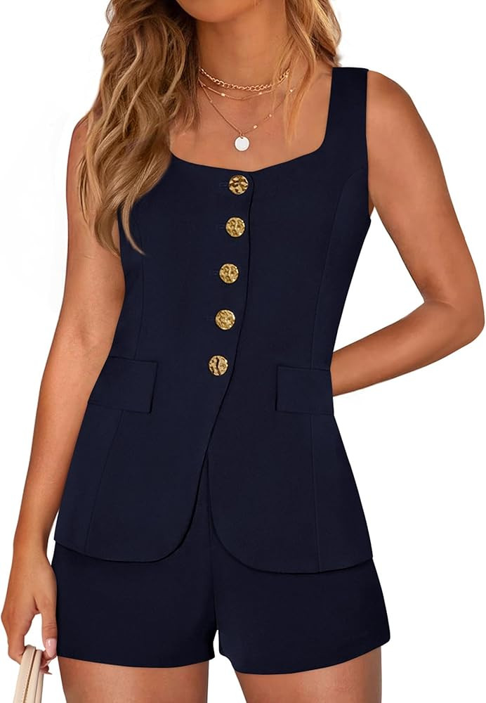 PRETTYGARDEN Womens Button Down 2 Piece Matching Sets | Amazon (US)