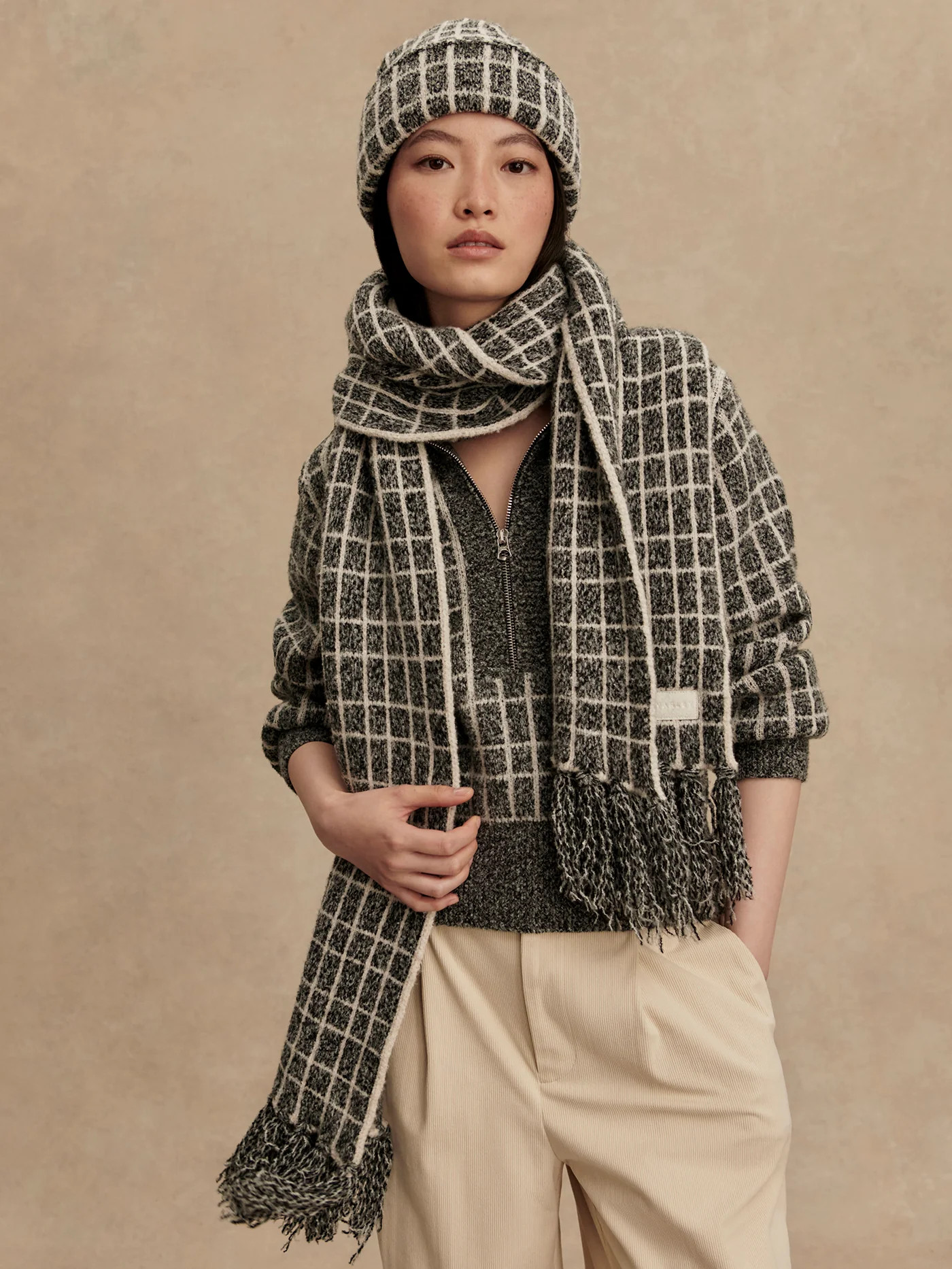 Lindsey Check Knit Scarf | Varley US