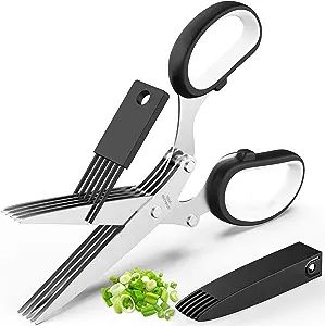Herb Scissors Set - Cool Kitchen Gadgets for Cutting Fresh Garden Herbs - Herb Cutter Shears with... | Amazon (US)