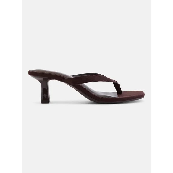No Boundaries Women's Kitten Heel Thong Sandals | Walmart (US)