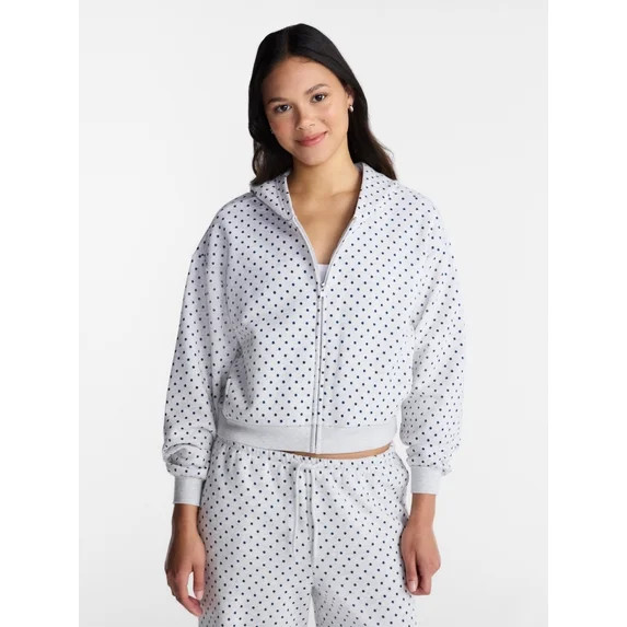 No Boundaries Boxy Zip Up Hoodie, Women's XXS-XXL | Walmart (US)