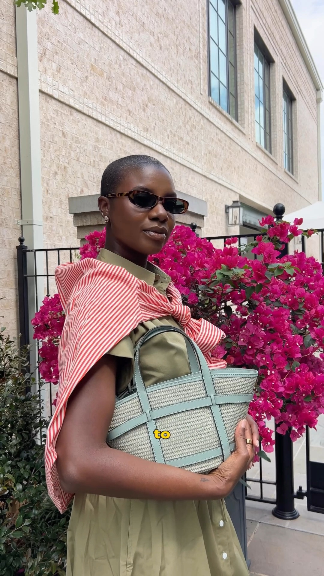 Outfit for the US clay courts tennis matches in Houston! Green poplin smocked midi shirt dress, orange and white striped oversized button up shirt, light green Cole Haan sneakers and straw tote cross body bag

#LTKdayinmylife #LTKTravel #LTKSeasonal