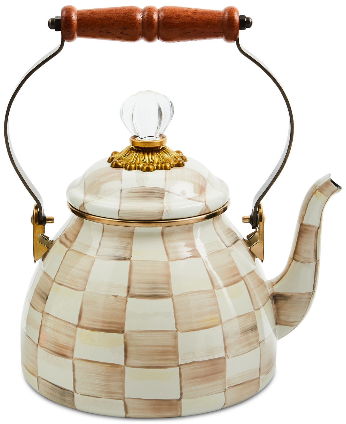 Mackenzie-Childs Mocha Check 2-Qt. Tea Kettle - Mocha | Macy's