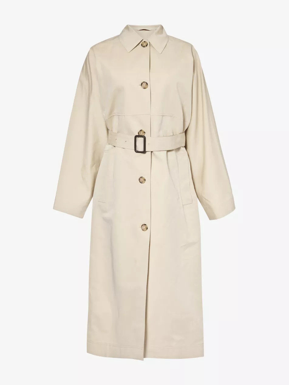 Detachable-belt regular-fit cotton and silk-blend coat | Selfridges