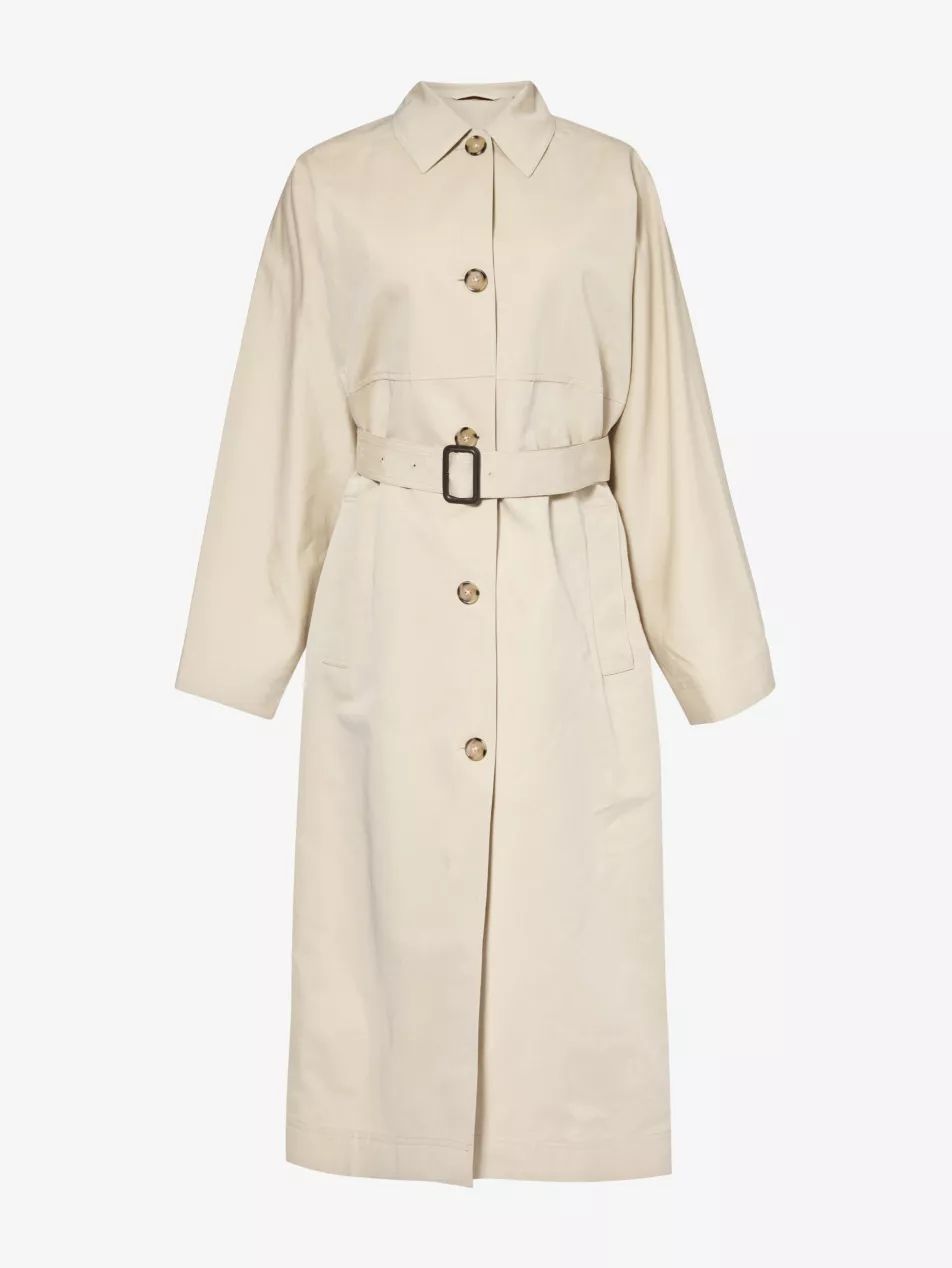 Detachable-belt regular-fit cotton and silk-blend coat | Selfridges