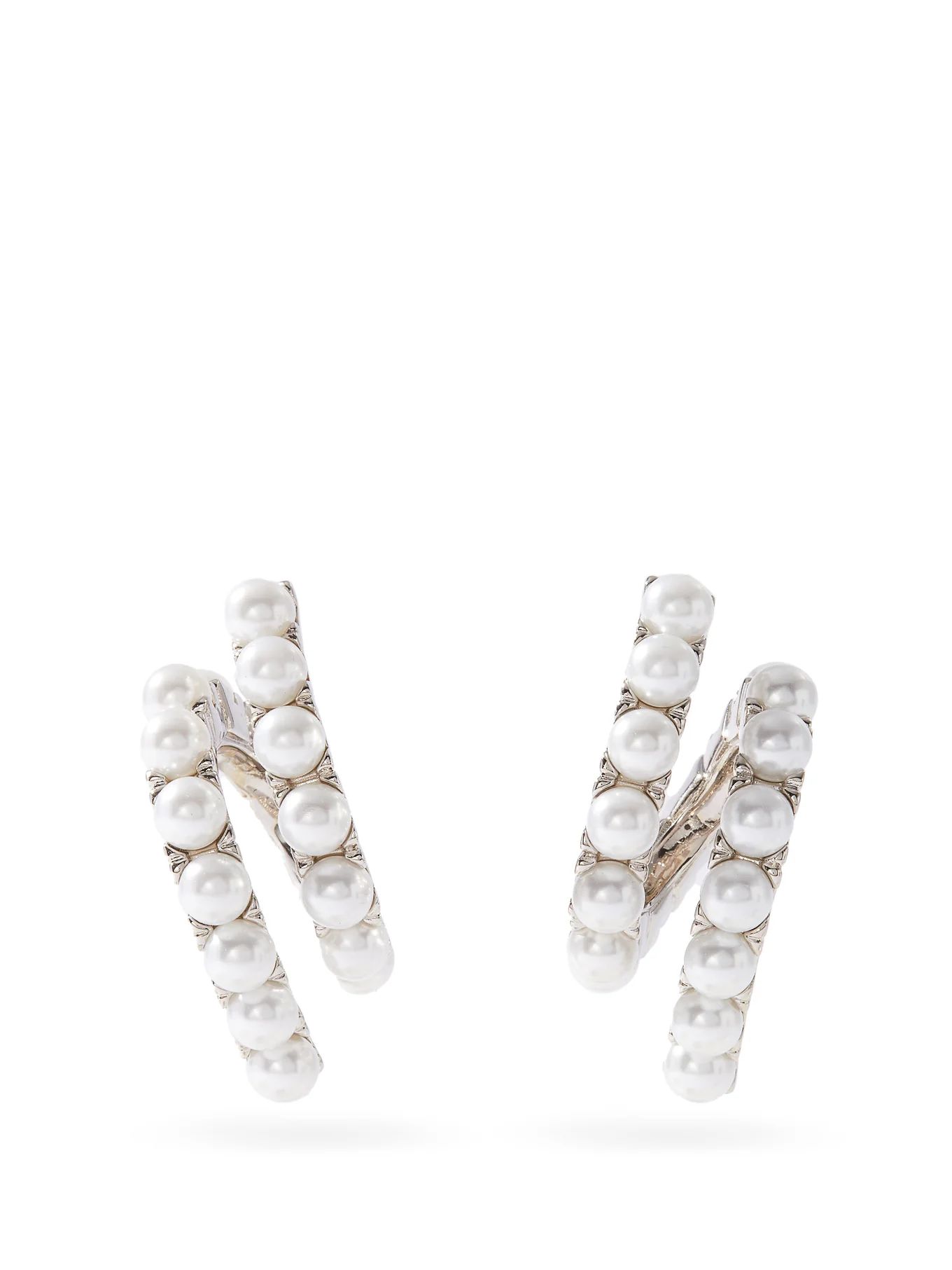 Twisted faux-pearl hoop earrings | Miu Miu | Matches (US)