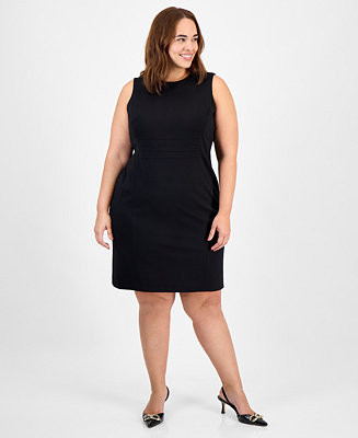Kasper Plus Size Crewneck Sleeveless Sheath Dress - Macy's | Macy's