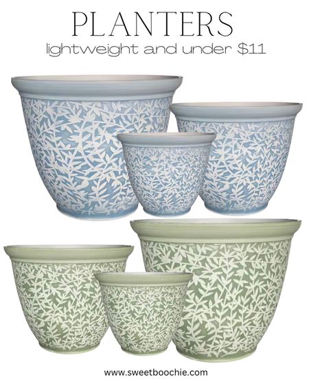 Lightweight affordable planters comes in 3 sizes with a pretty vine pattern 

Outdoor pots, outdoor planters, lightweight planters, outdoor decor 

#LTKhome #LTKFind #LTKSeasonal