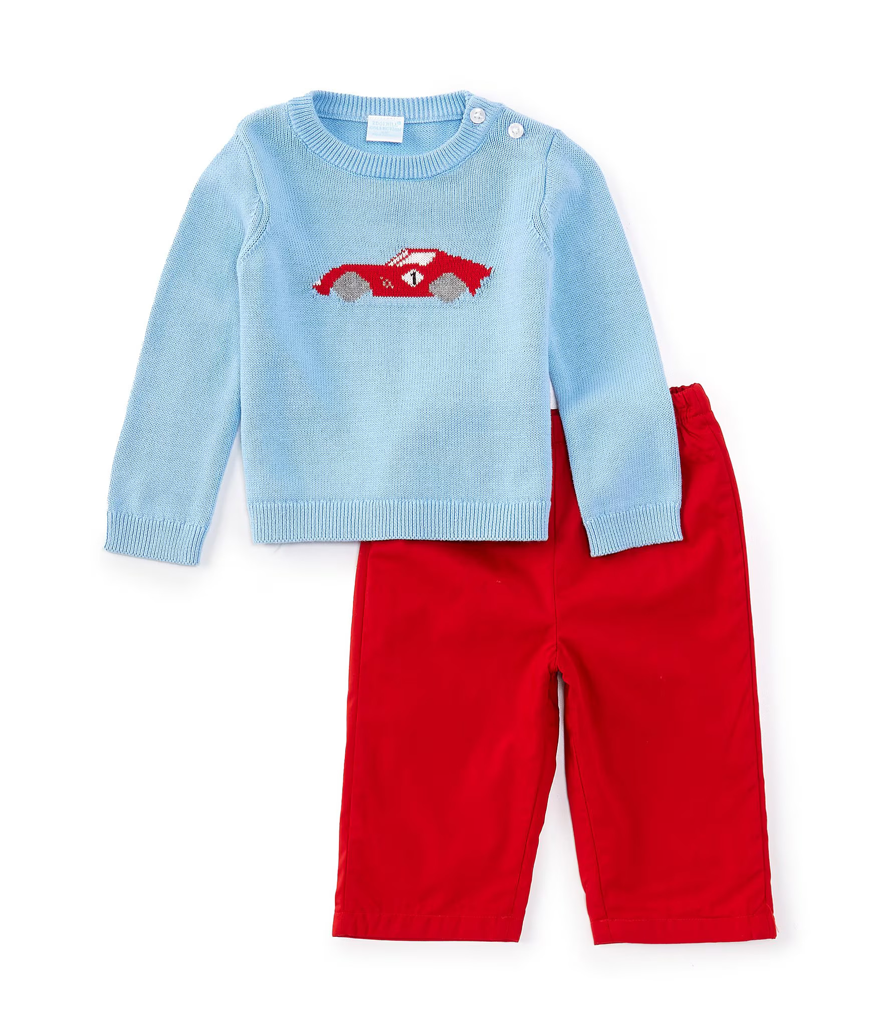 Edgehill Collection Baby Boys 3-24 Months Race Car Knit Poplin Pant Set | Dillard's | Dillard's