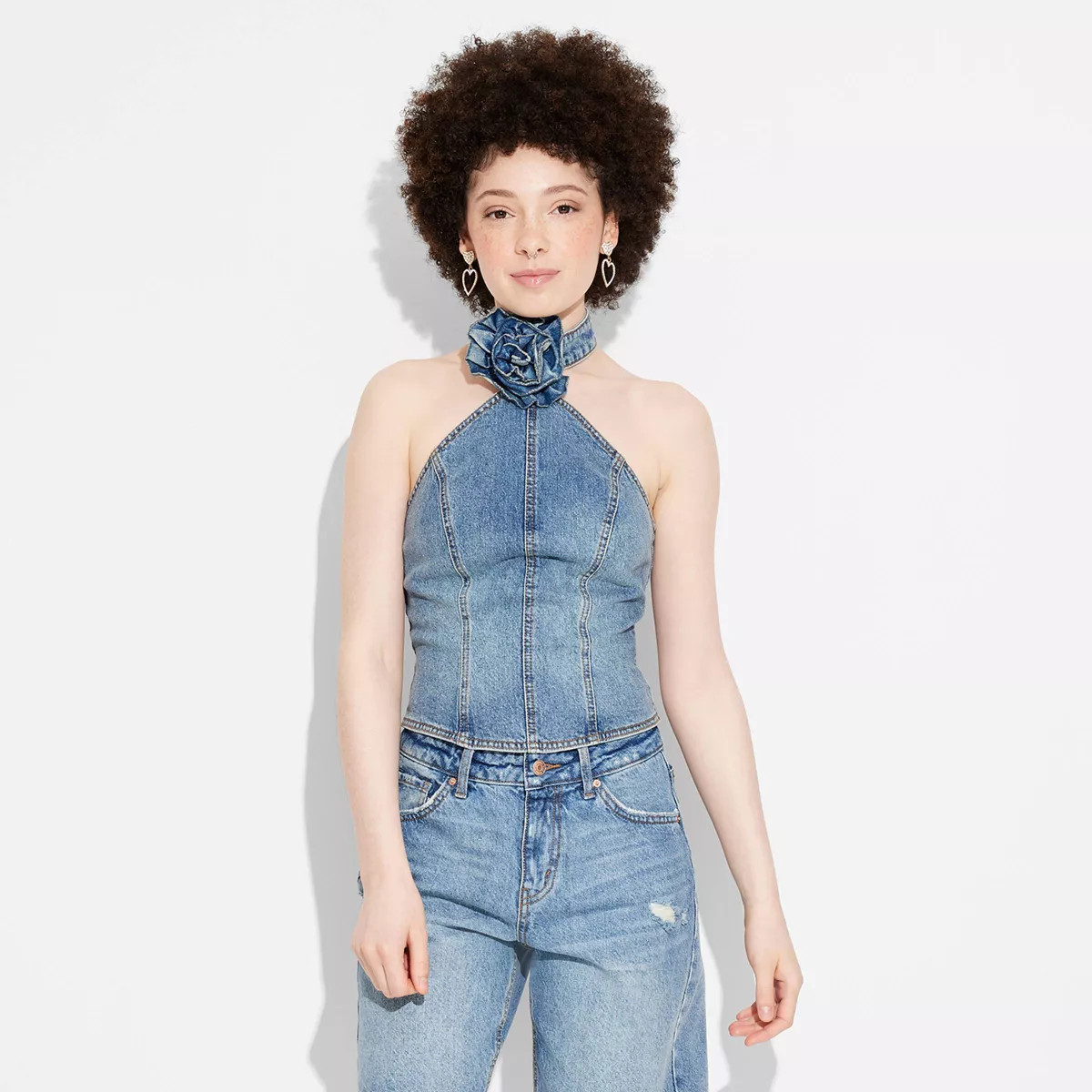 Women's Rosette Denim Tank Top - Wild Fable™ | Target