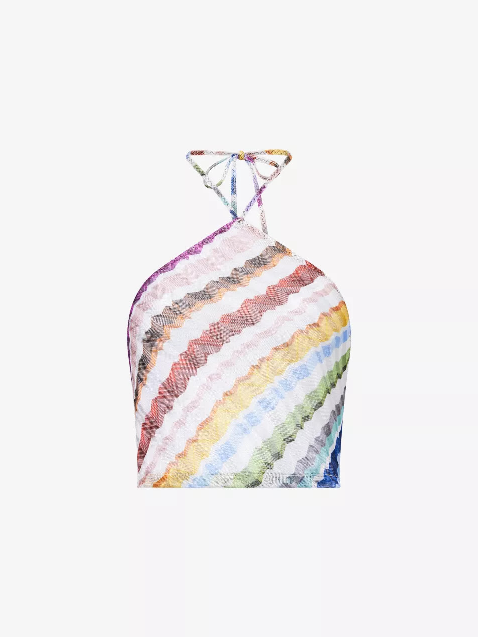 Halter-Neck Cropped Knitted Top | Selfridges