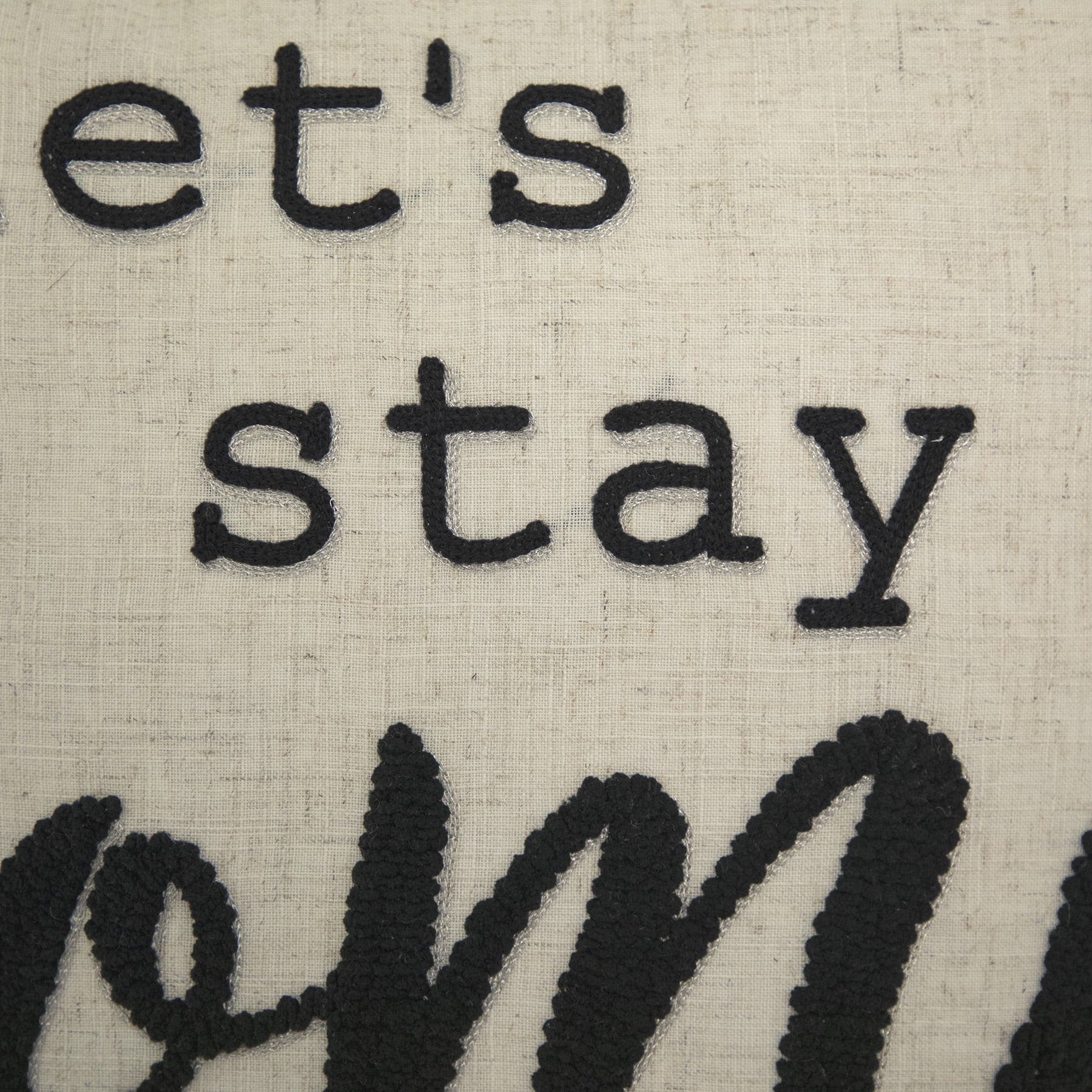 Better Homes & Gardens Decorative Throw Pillow, Let's Stay Home Sentiment, Square, Tan, 18" x 18"... | Walmart (US)