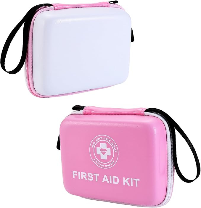 Small First Aid Kit - 165 Piece Dual-Color Emergency Medical Kit with Hard Shell & Fluorescent Ex... | Amazon (US)