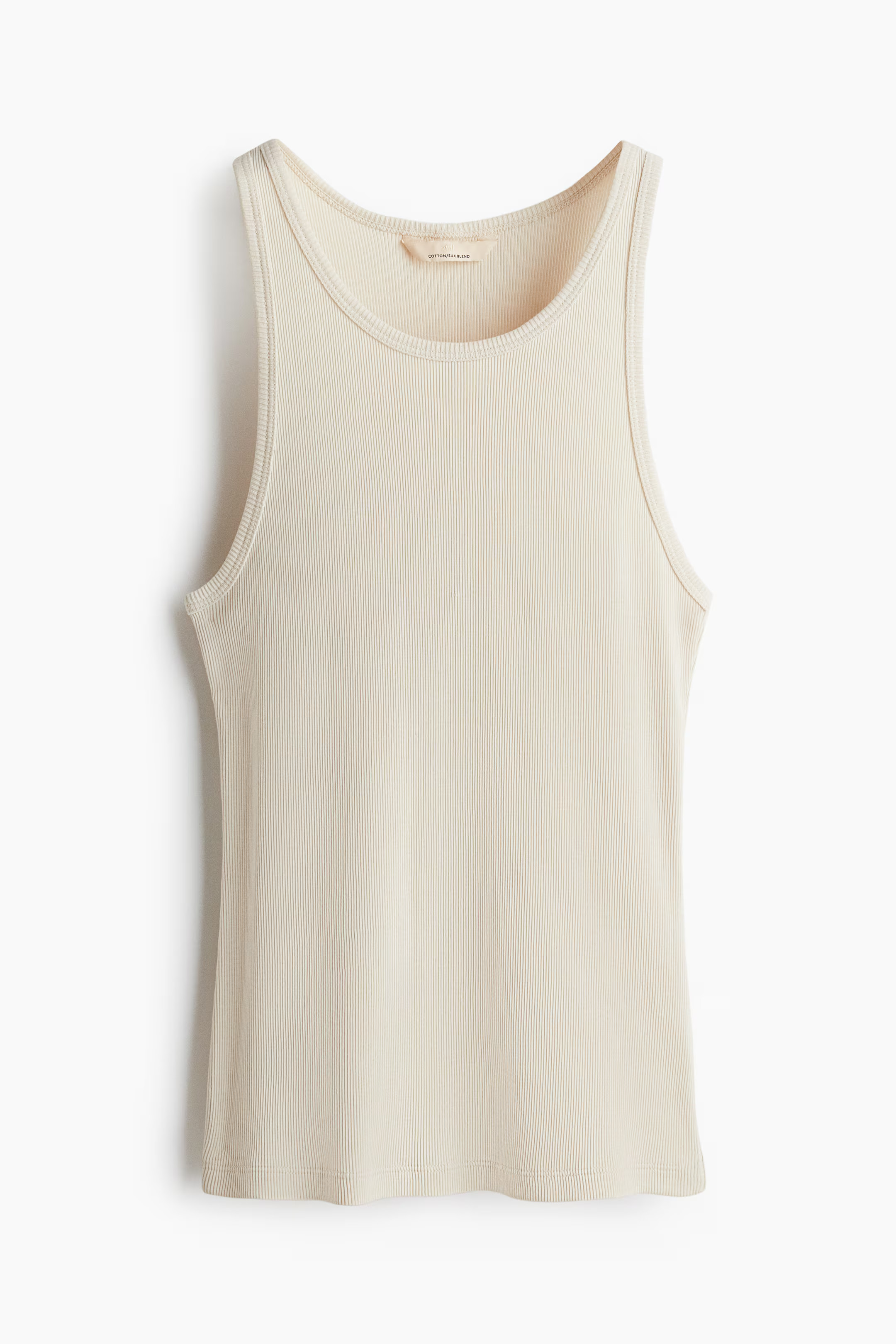 Ribbed Silk-Blend Tank Top | H&M (US + CA)