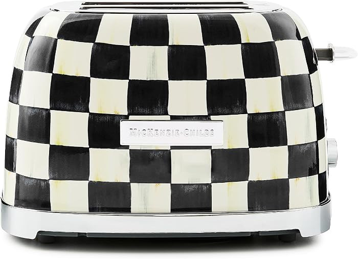 MACKENZIE-CHILDS 2-Slice Toaster, Black-and-White Courtly Check | Amazon (US)