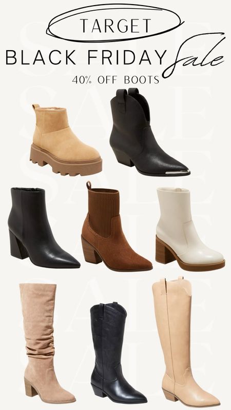 Black Friday! Target - 40% off boots!
Winter fashion | fall fashion

#LTKsalealert #LTKCyberWeek #LTKshoecrush