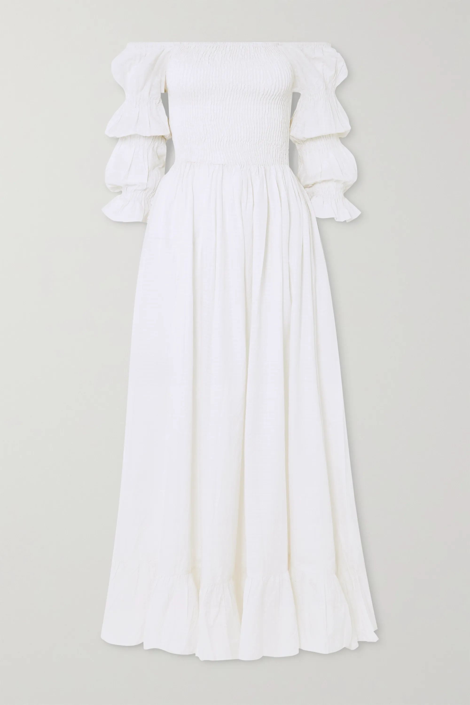 Lora off-the-shoulder fil coupé cotton and silk-blend maxi dress | NET-A-PORTER (US)