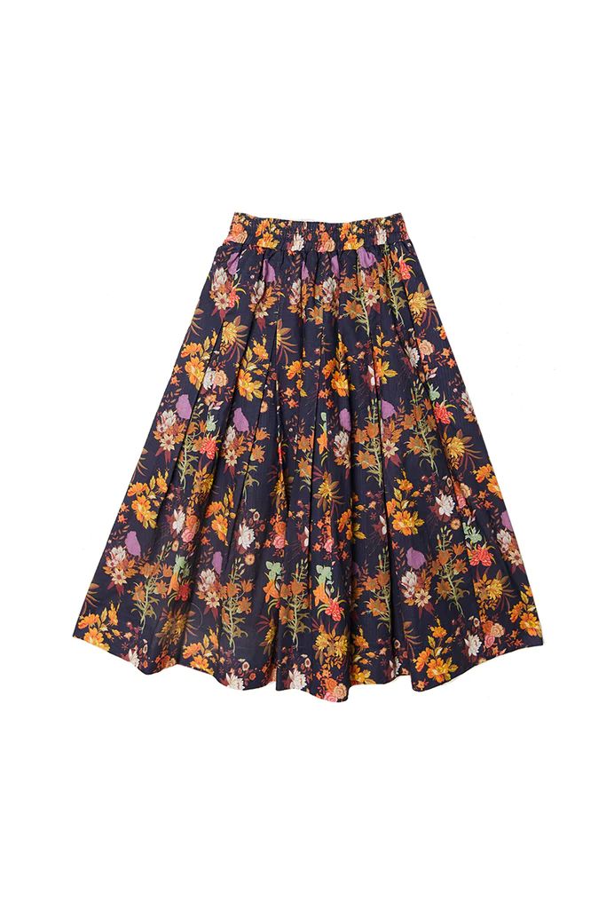 Polly Party Skirt - Navy Botanicals | Shop BURU