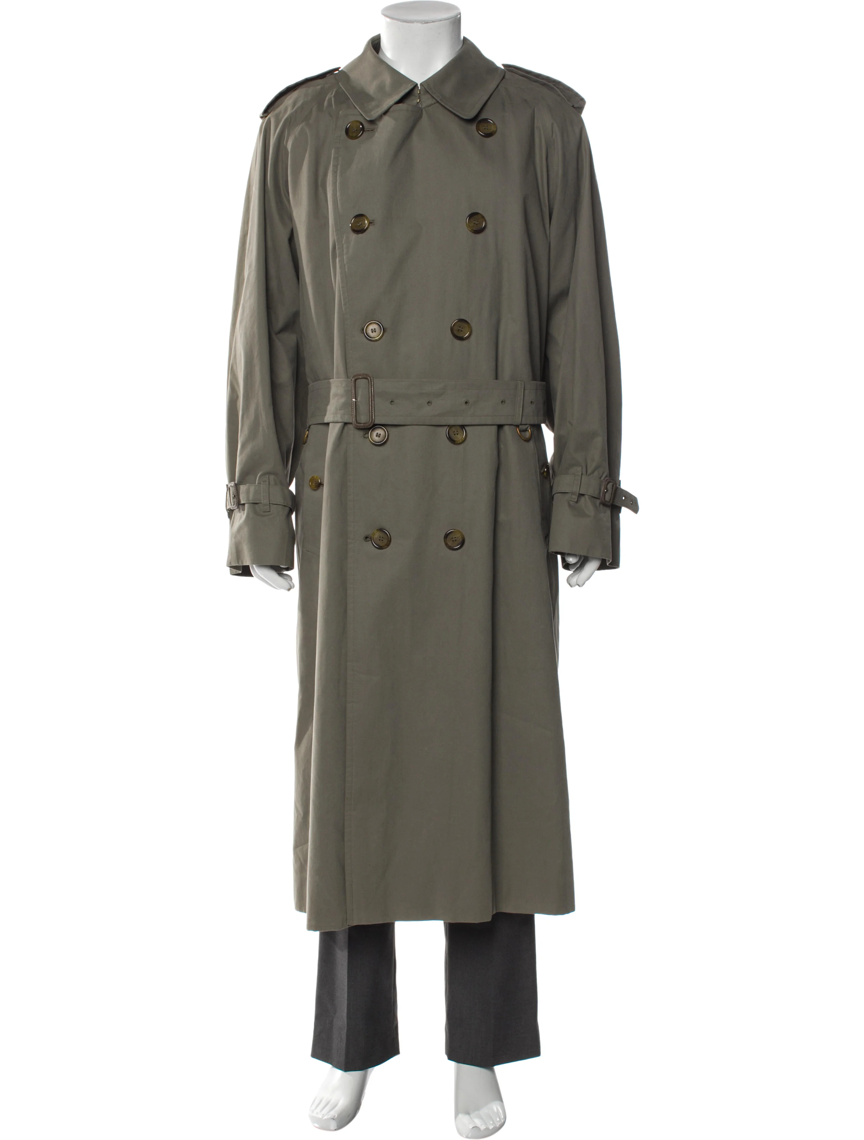 Abstract Check Wool Trench Coat | The RealReal