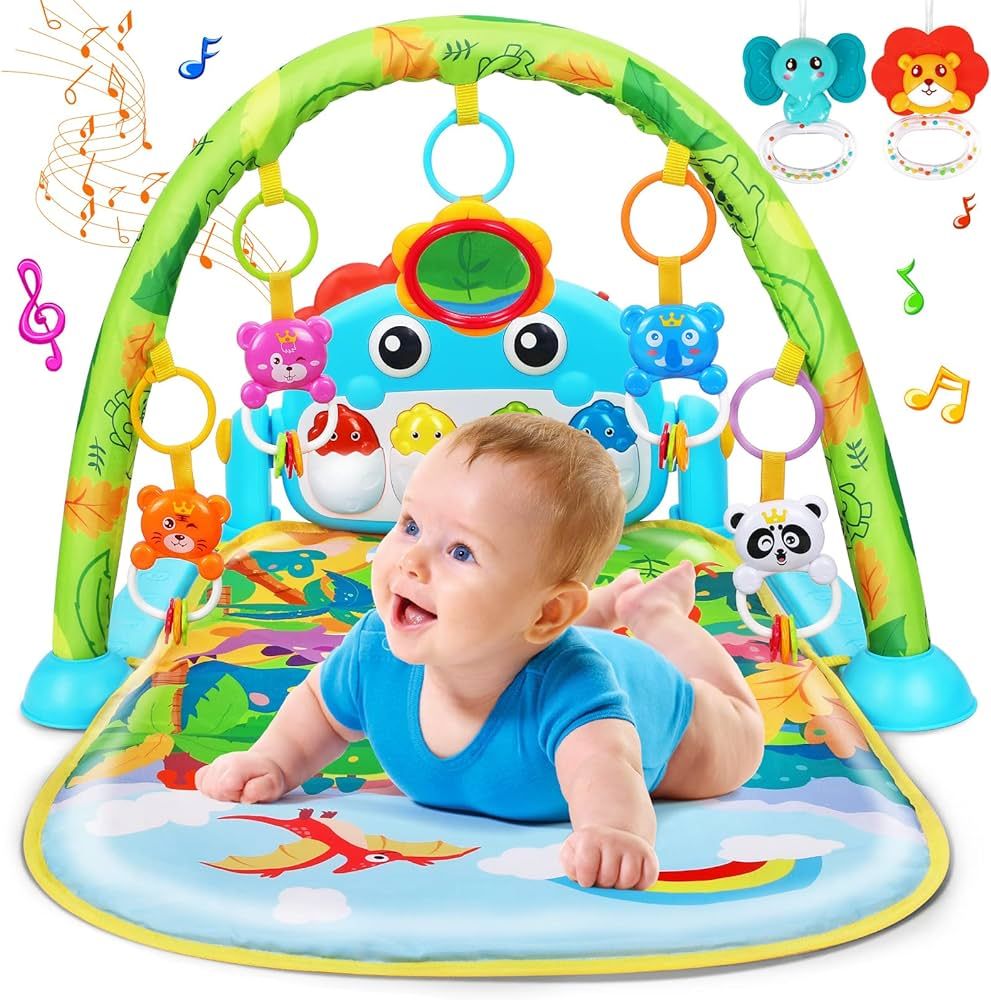 Baby Gym Play Mats Baby Toys Tummy Time Mat Toys Musical Activity Center for Newborn Infant Toys ... | Amazon (US)