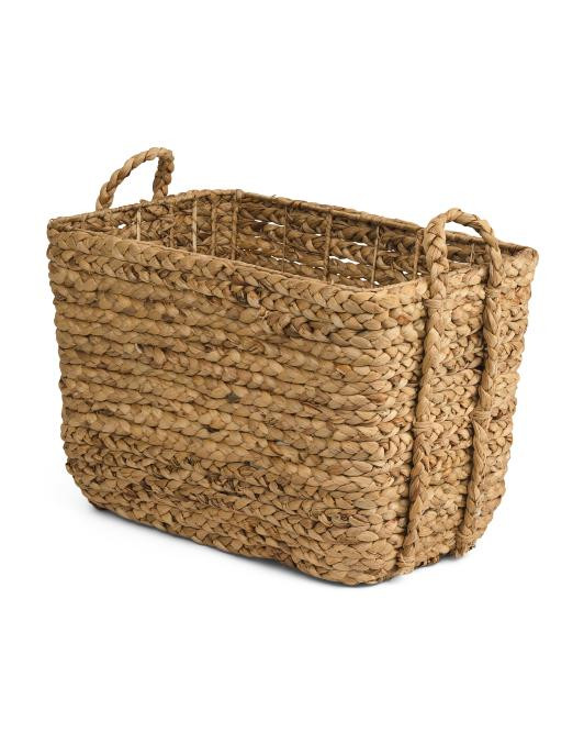 Braided Rectangular Basket With Ear Handles | TJ Maxx