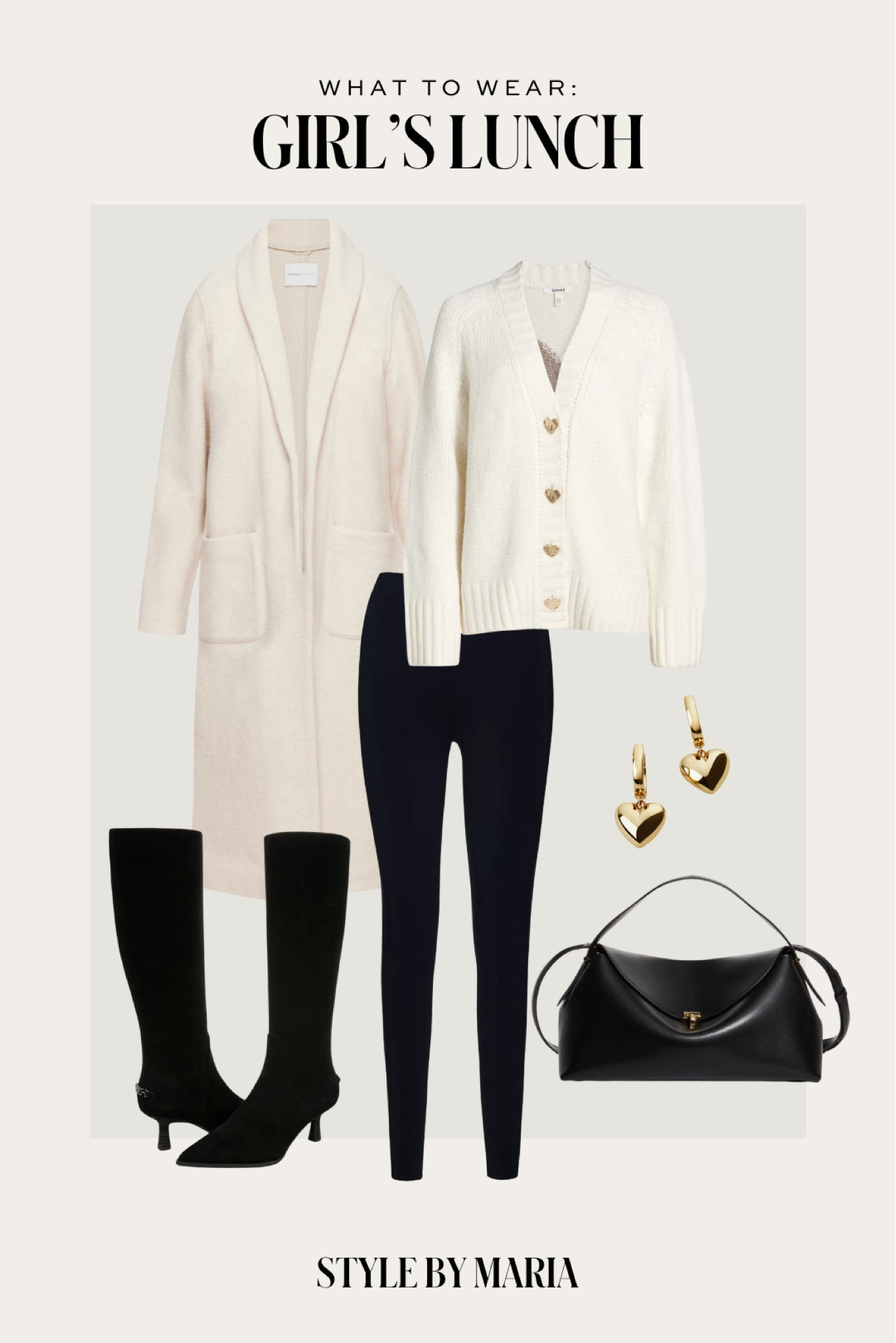 Cozy winter outfit
Aritzia cardigan
Splendid heart cardigan on sale
Commando leggings
Sam Edelman boots 
Toteme handbag 



#LTKSeasonal #LTKSaleAlert #LTKShoeCrush