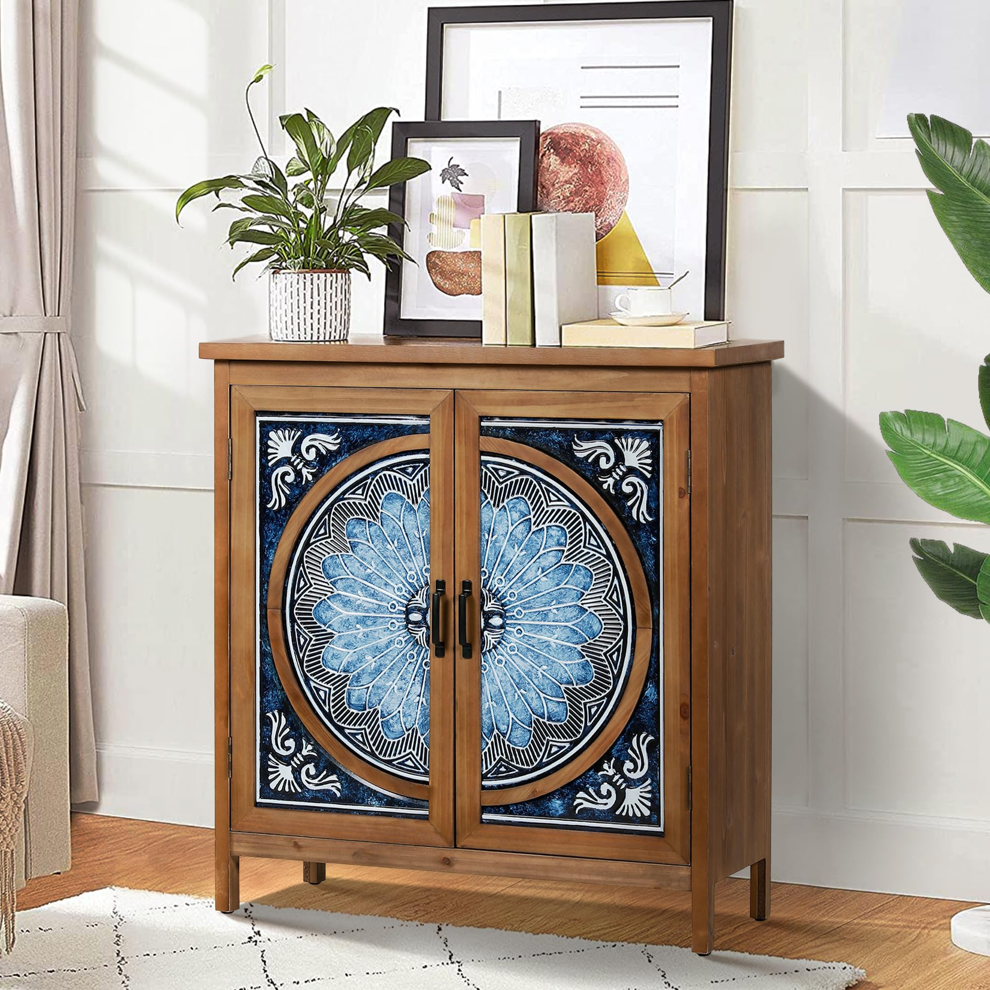 PHI VILLA Accent Cabinet with Doors, Small Storage Sideboard Buffet Credenza for Living Room, Ent... | Amazon (US)