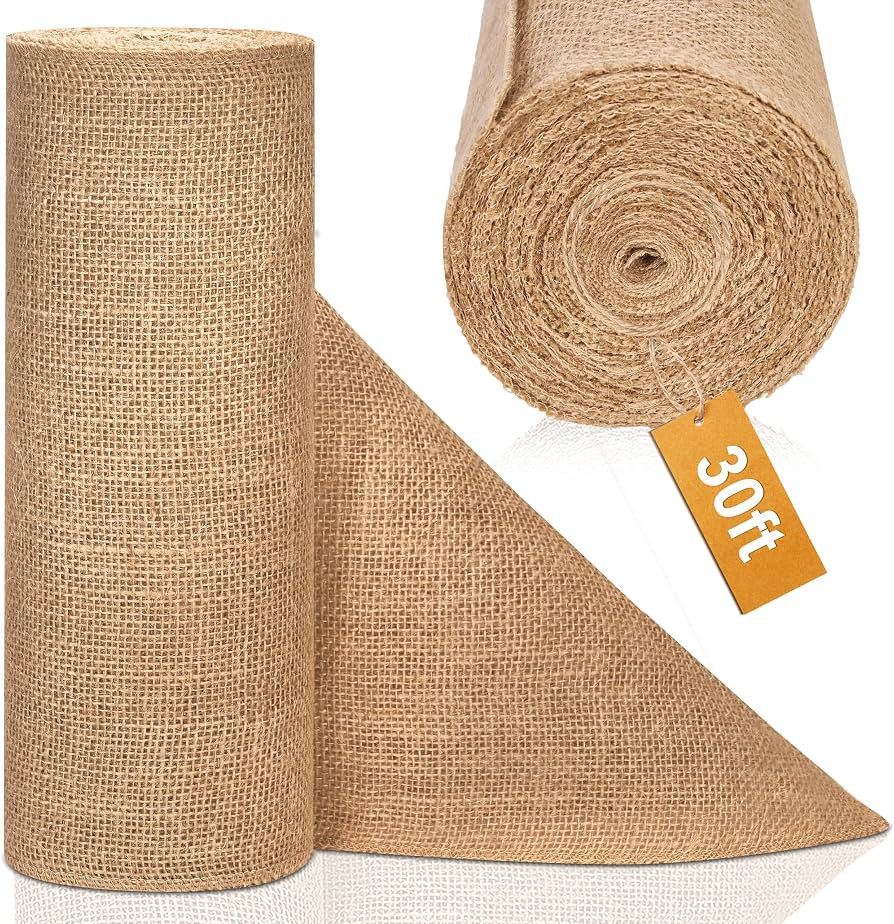 12" x 10 yd Burlap Table Runners, Jute Burlap Runner for Table, Fabric Roll with Finished Edges, ... | Amazon (US)