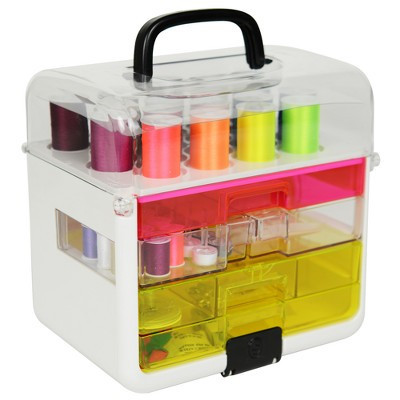 Singer Sew It-Goes-Craft Storage and Sewing Kit Neon 255 pc: Sewing Supplies, Seam Ripper, Bobbins, Polyester Case | Target