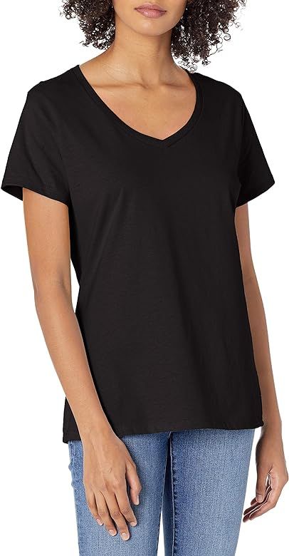 Hanes Women’s Perfect-T Short Sleeve V-neck T-shirt | Amazon (US)