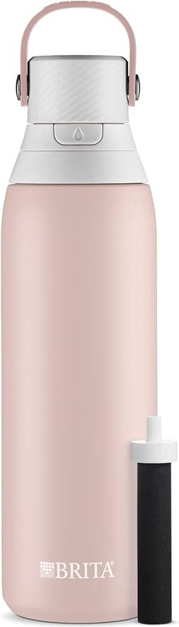 Brita Stainless Steel Water Filter Bottle, 20 Ounce, Rose, 1 Count, Stocking Stuffer | Amazon (US)