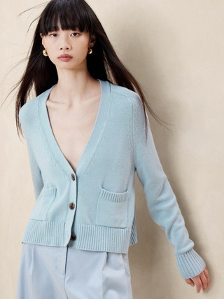 Demi Cotton-Silk Cardigan | Banana Republic (US)