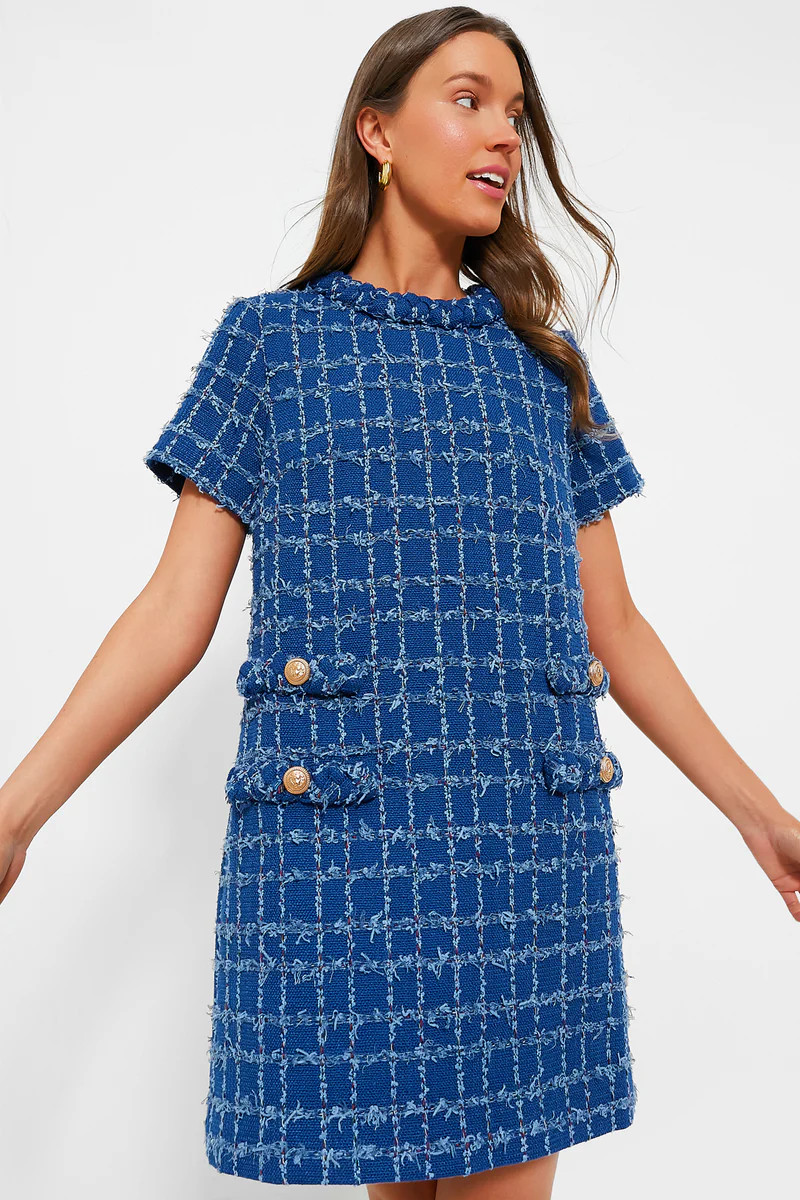 Sapphire Tweed Jackie Dress | Tuckernuck (US)