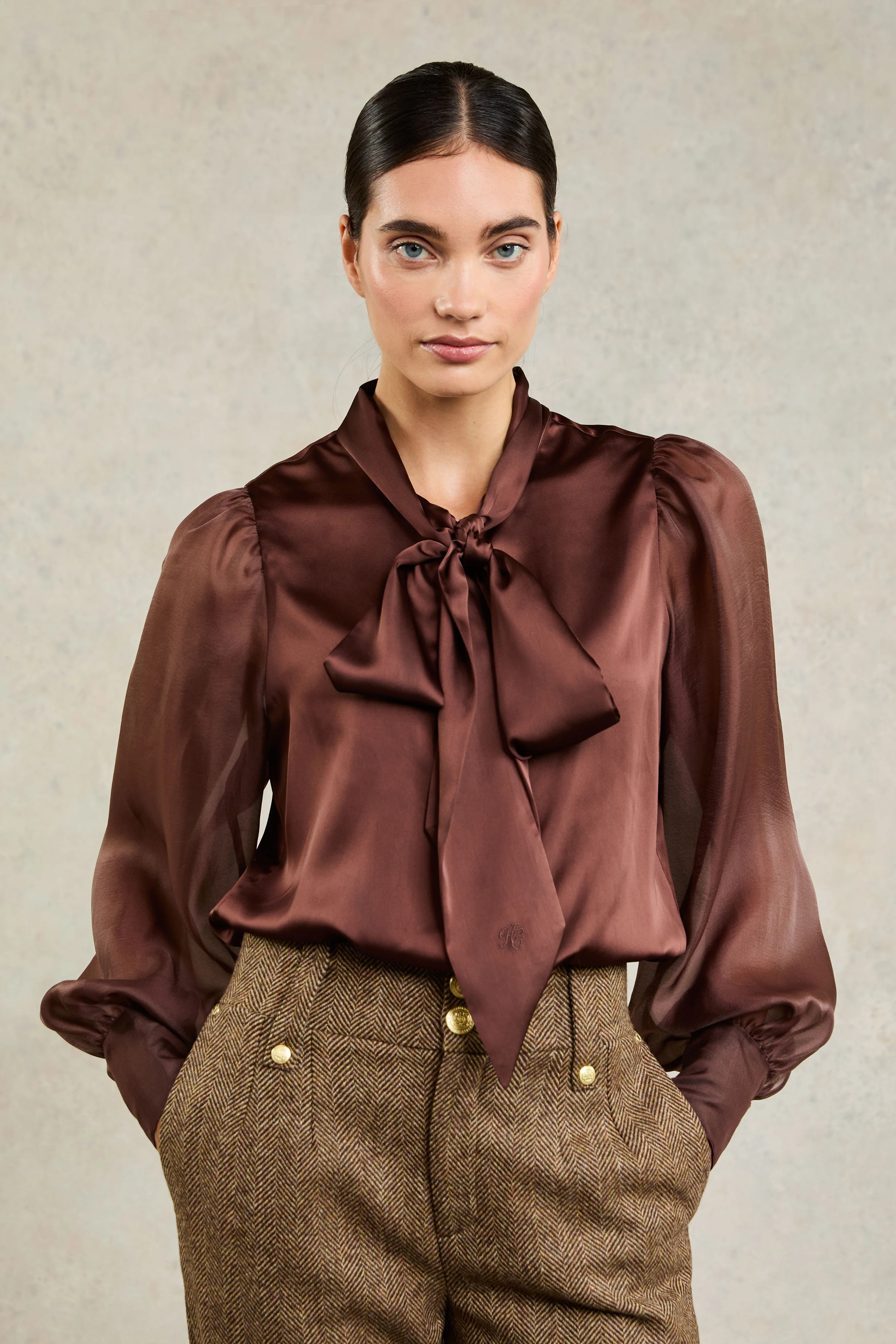 Ariella Blouse (Chocolate) | Holland Cooper