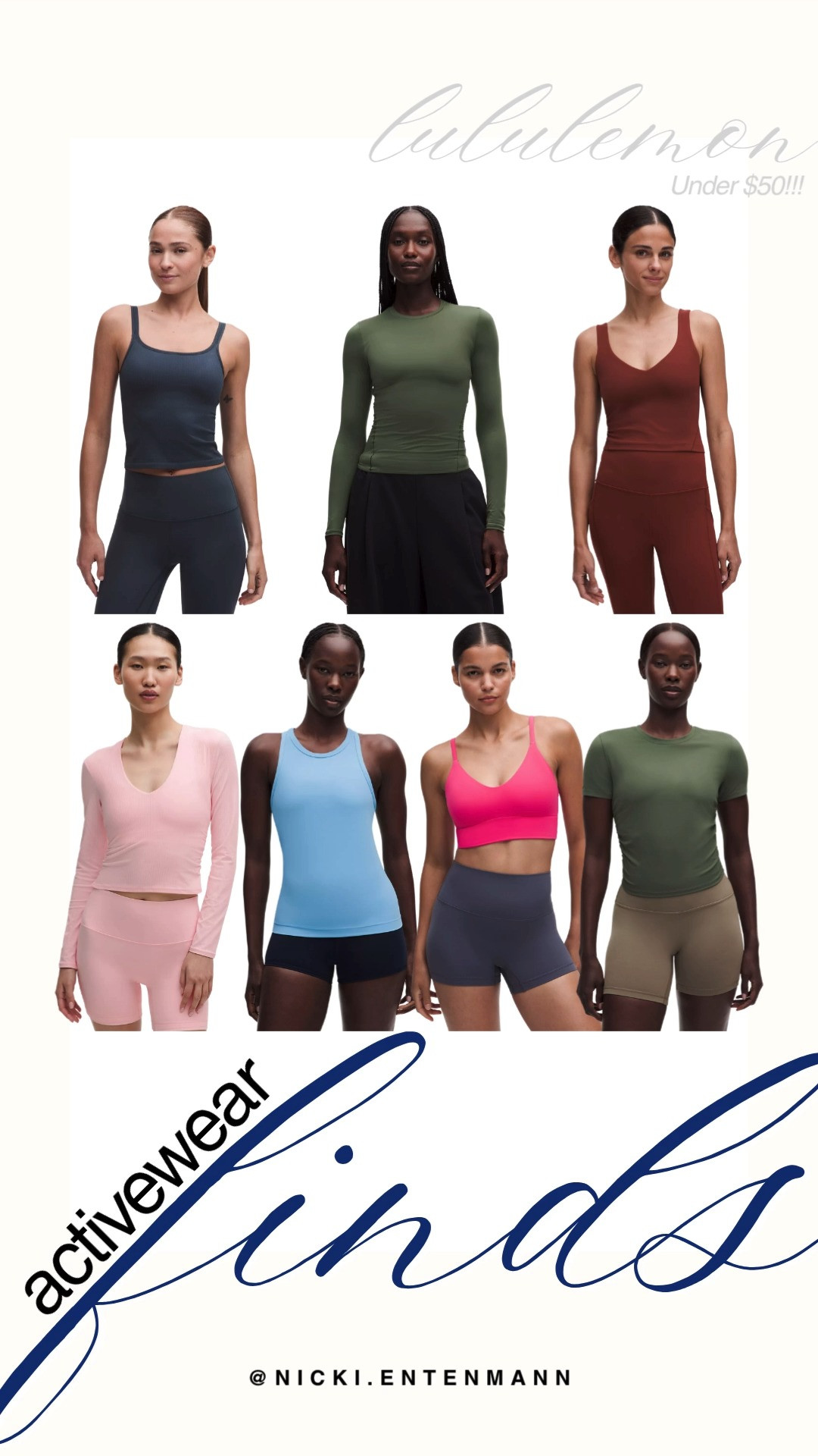 Score premium activewear finds under $50 with this curated Lululemon tops edit! The selection includes fitted long-sleeve tops, scoop-neck tanks, supportive sports bras, and sleek short-sleeve tees in rich fall shades like terracotta, olive green, slate blue, soft pink, and vibrant hot pink. Pair these versatile activewear pieces with matching leggings or biker shorts for an effortless preppy-casual workout look.

#lululemon #lululemonfinds #activewear #athleisure #under50 #preppycasual #workoutstyle 

 #LTKootd #LTKfitnessgoals #LTKActive