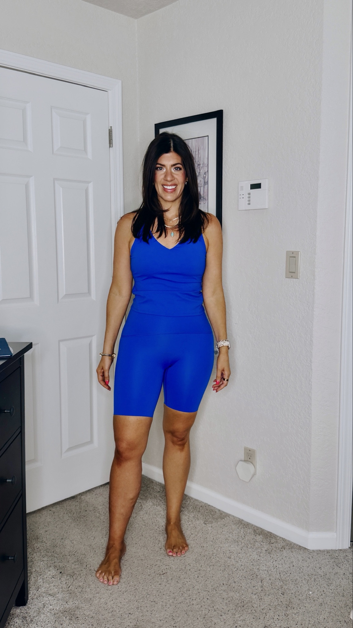 Wearing a medium in both. 
Use code Meghanxspanx 

Activewear, active clothes, biker shorts, active tank, workout clothes, midsize, midsize fashion, Spanx 

#LTKActive #LTKMidsize #LTKootd
