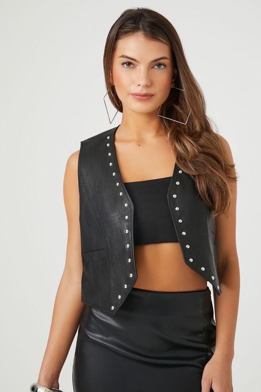 Studded Faux Leather Vest | Forever 21 (US)