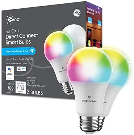 GE CYNC Smart LED Light Bulbs, Color Changing Lights, Bluetooth and Wi-Fi Lights, Works with Alex... | Amazon (US)