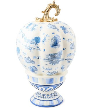 Harvest Royal Autumn Toile Tall Pedestal Pumpkin Decor | Dillard's