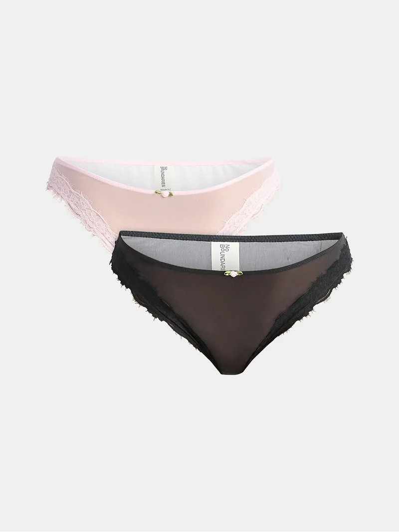 No Boundaries Valentine's Day Sheer Micro Cheeky Panties, 2-Pack, Women's | Walmart (US)