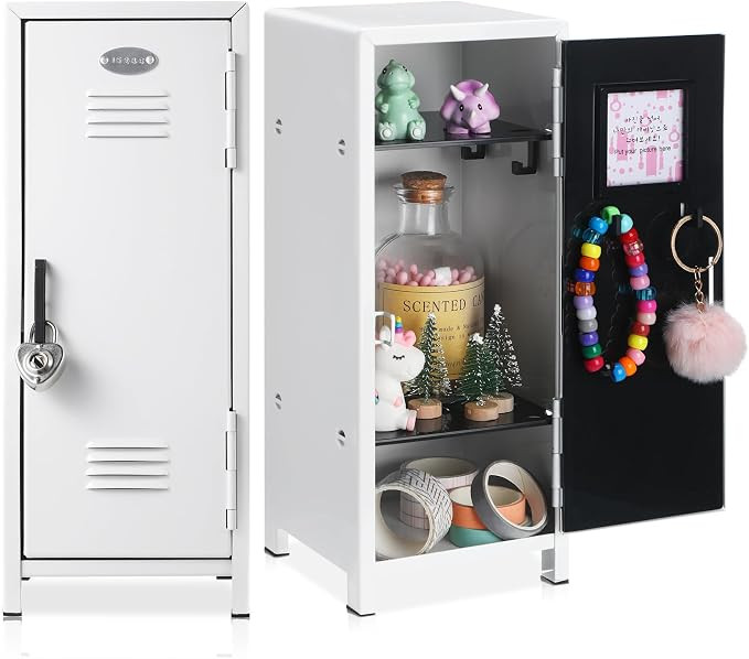 Vercraft 2 Pcs Mini Metal Locker Storage with Lock and 2 Keys 10.8 Inch Small Money Security and ... | Amazon (US)