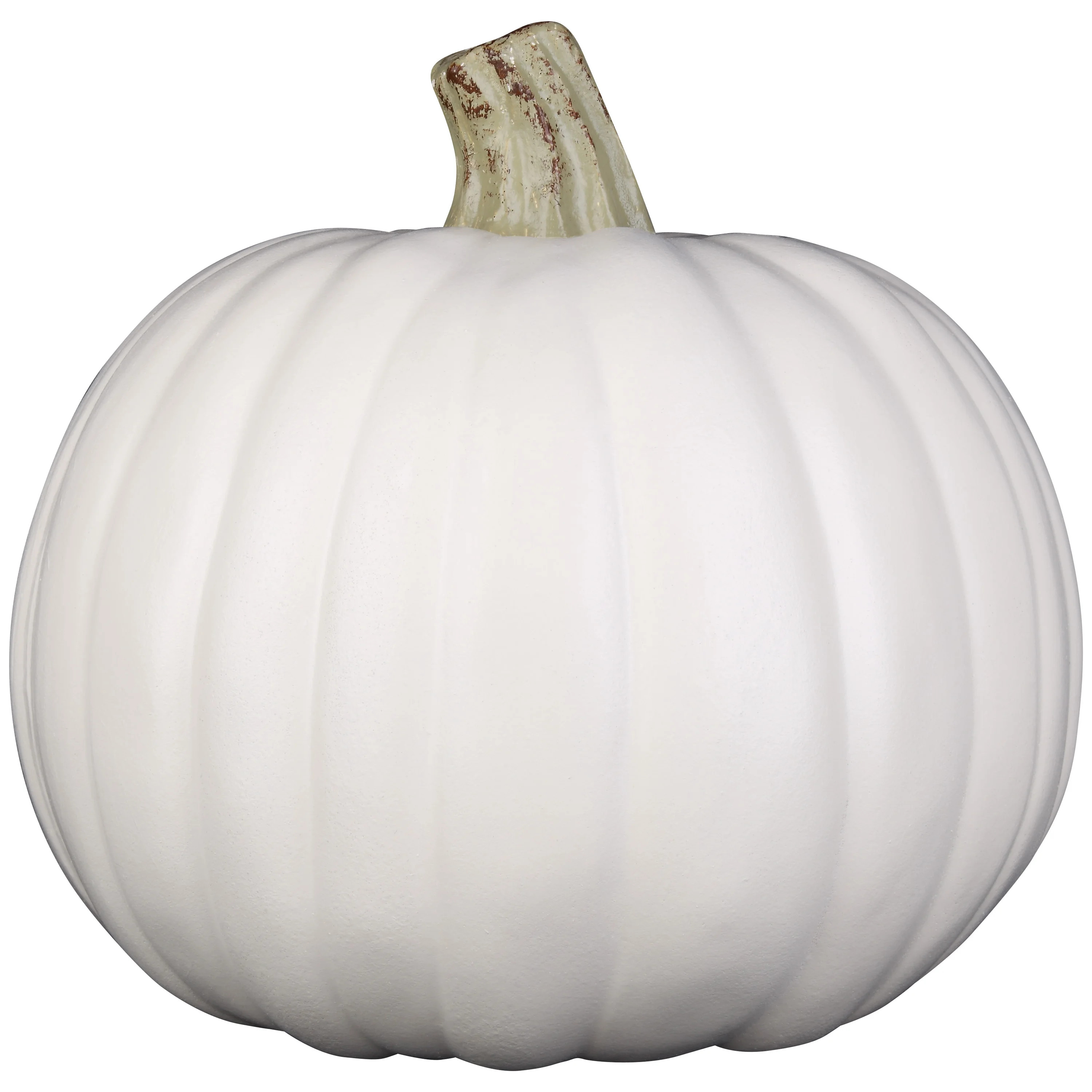 9-Inch Molded Cream White Craft Pumpkin with Gold Natural Stem for Outdoor Decor - Walmart.com | Walmart (US)