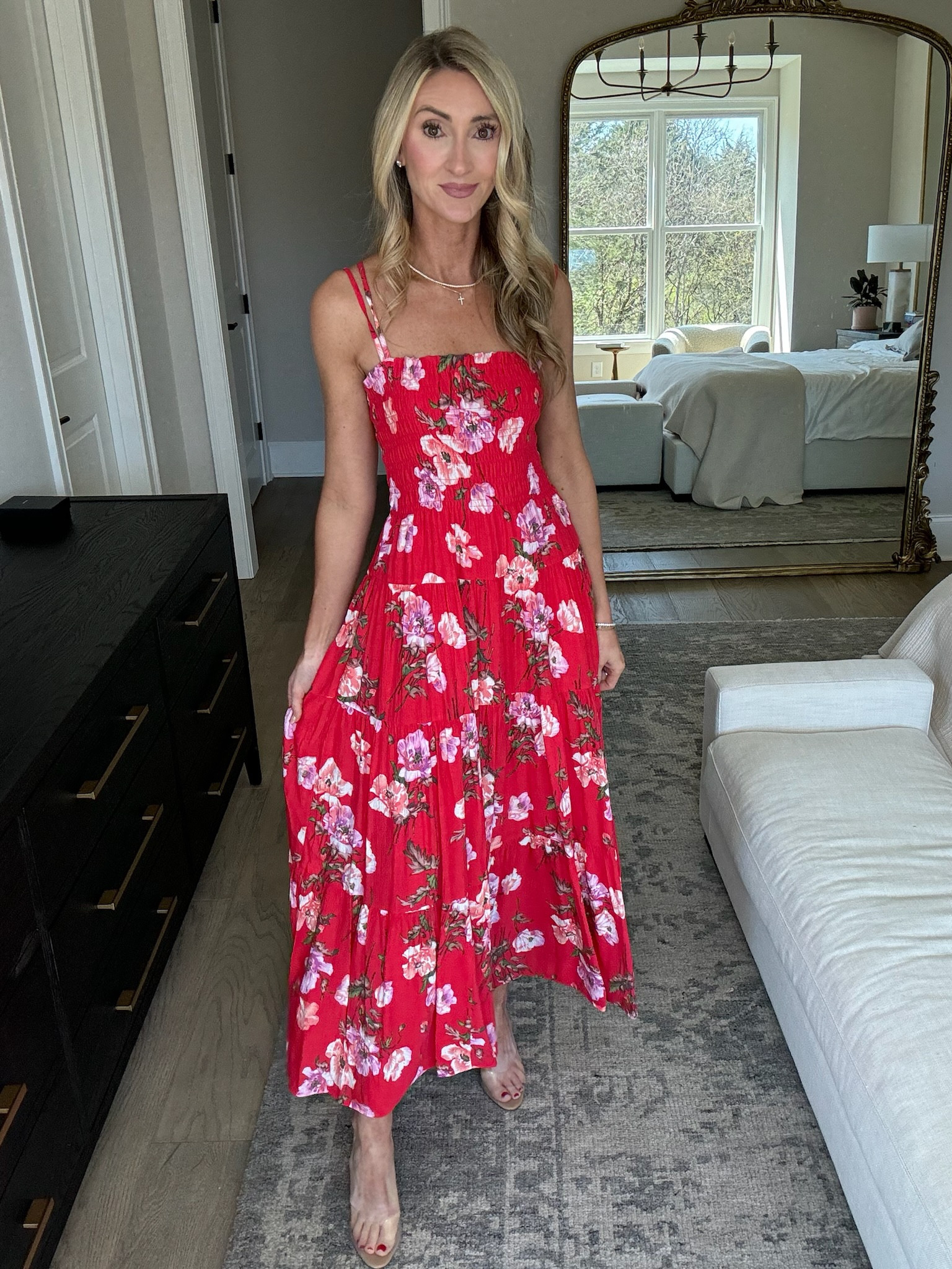 abercrombie smocked bodice maxi dress Abercrombie &amp; Fitch + Smocked Bodice Easy Maxi Dress