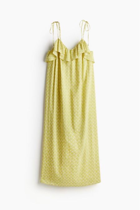 Yellow ruffle midi dress 

#LTKSeasonal #LTKstyletip #LTKfindsunder50