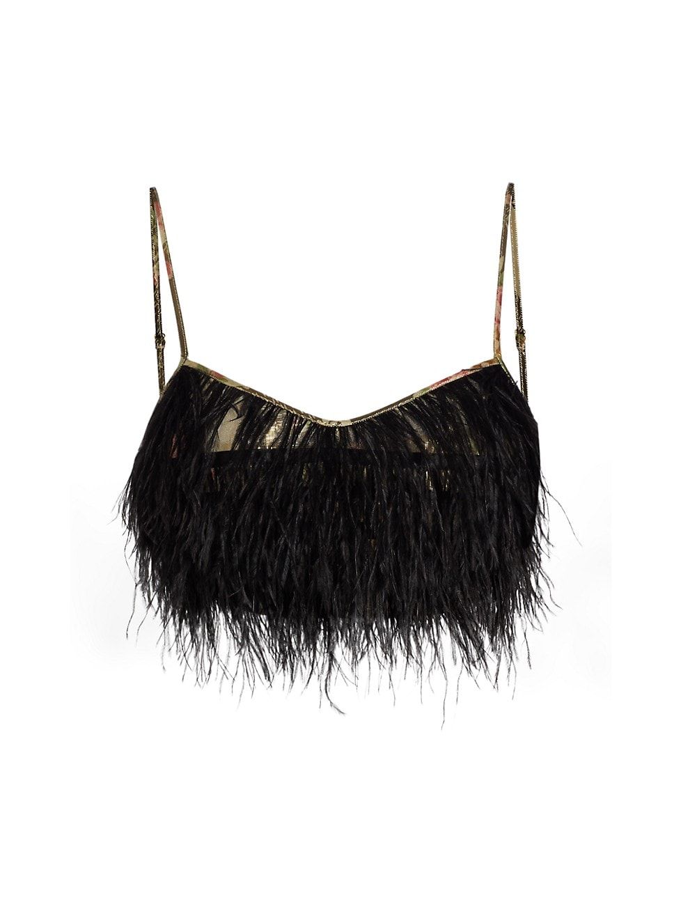 Dusty Feather-Embellished Cropped Cami | Saks Fifth Avenue