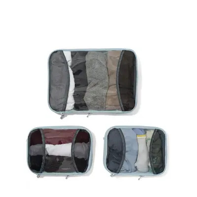 BAGGALLINI 2 Medium / 1 Large Compression Packing Cubes Travel Set in Black Gloss Ripstop at Nordstrom | Nordstrom